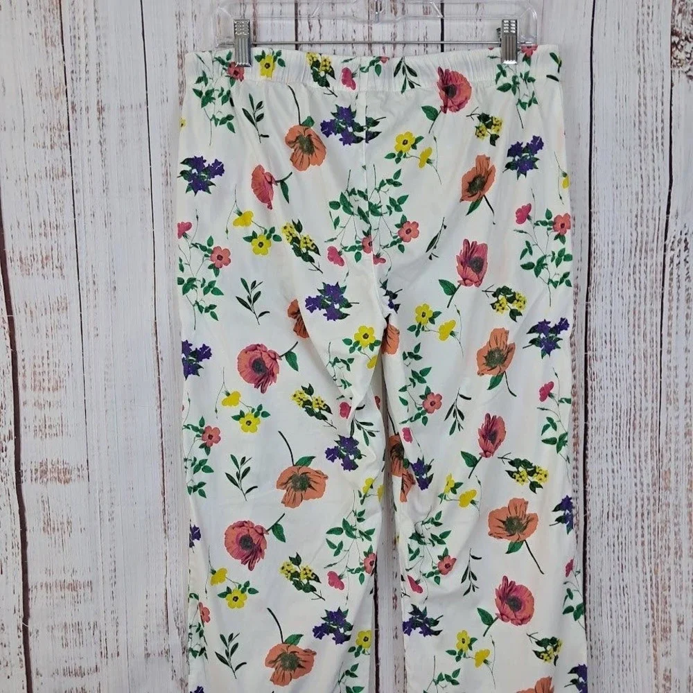 Old Navy M High Waisted Floral Poplin Pajama Pants Loungewear Drawstring Waist
